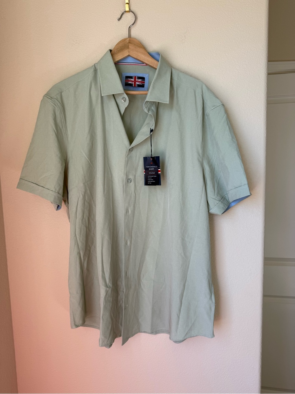 Soul of London Performance Shirt Untucked 8-Way Stretch Lightweight Size XXL
